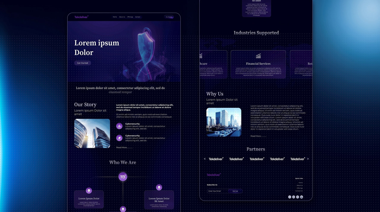Tek Deliver services page design