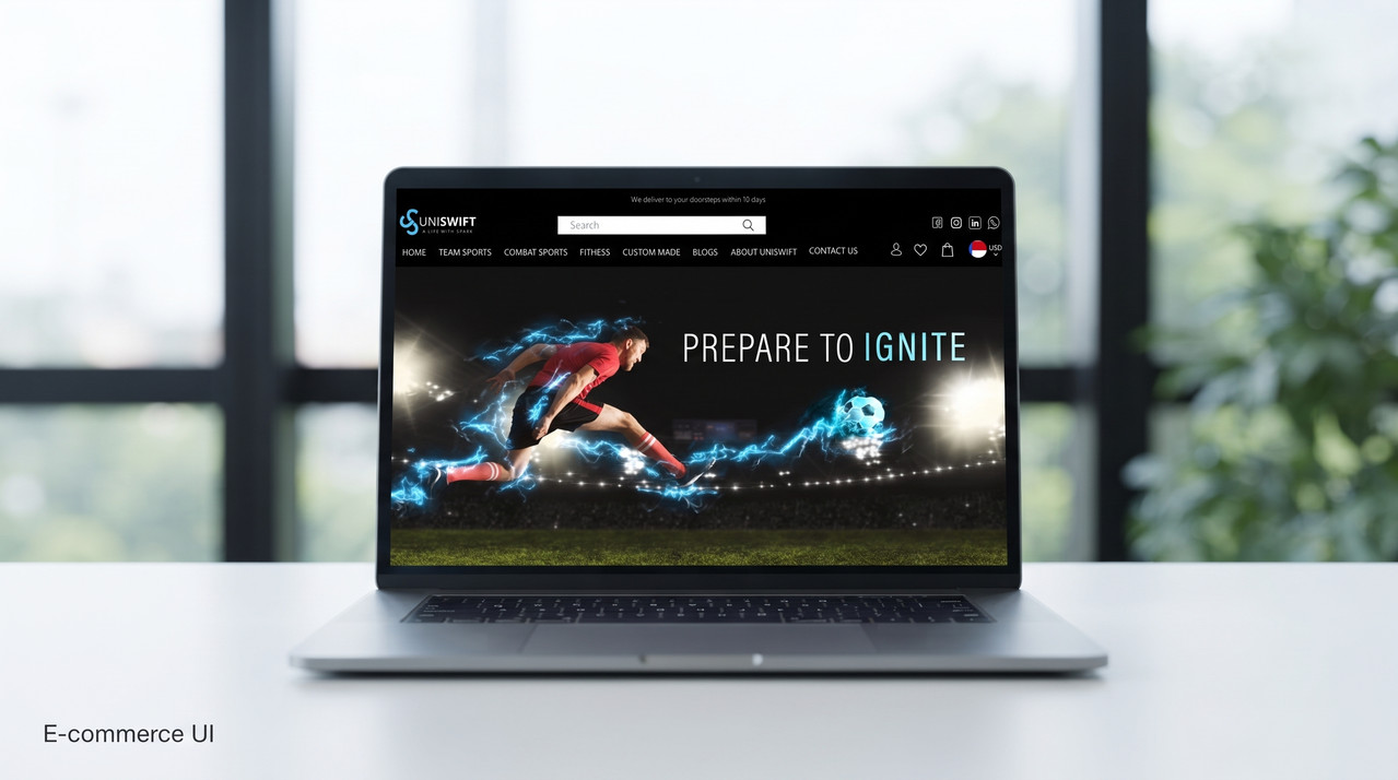 Uniswift e-commerce storefront design